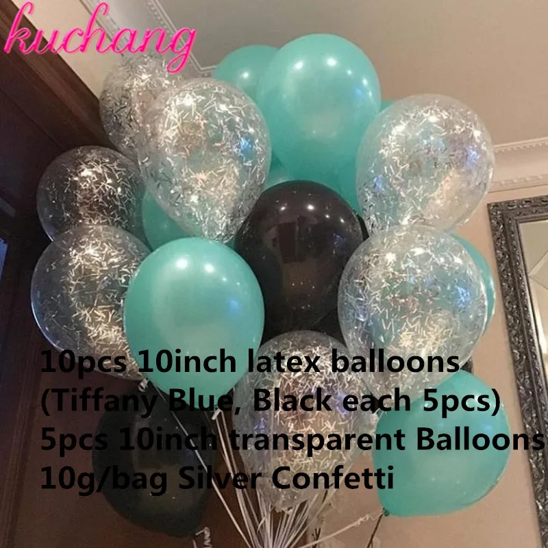 New Combination Set Balloon Tiffany Blue Silver Series Suit Pink