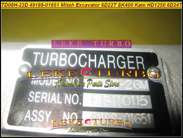 TD08H 49188-01651 49188-01661 Turbo турбонагнетатель для MITSUBISHI Экскаватор 6D22T SK400 Като HD1250 HD1430 для Sumitomo S300 6D24T