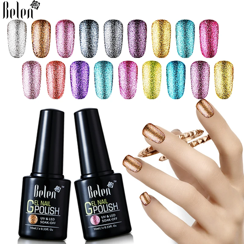

Belen 10ML Nail Polish Gel UV and Led Platinum Soak-Off Gel Nail polish Lacquer Vernis Semi Permanent Lamp Long Lasting 34 Color
