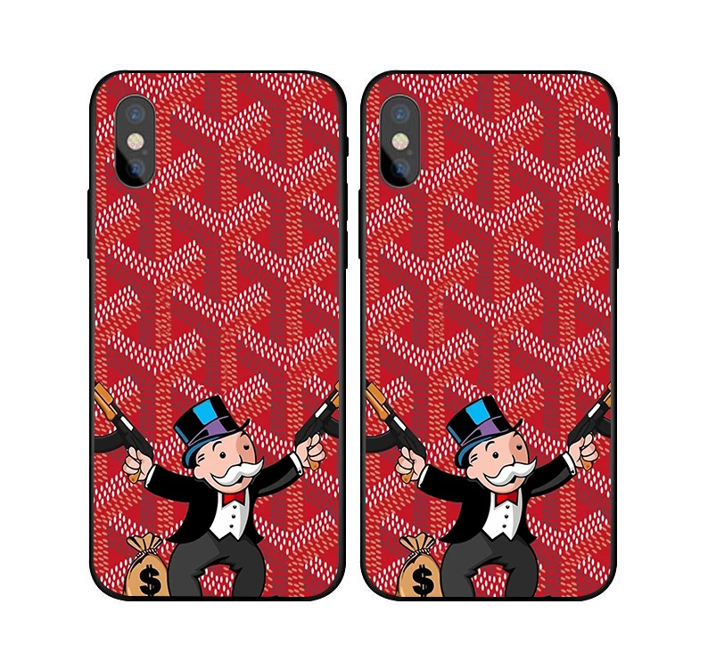 

Street Fashion Brand Goya Case For iphone X 7 8 Black silicone case For Samsungs7 s8 s9 Warrior Monopoly Dollar Mr Mobbin Case