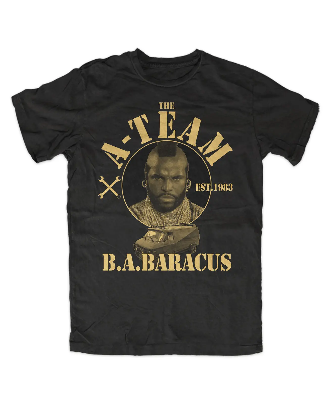 

Mens Cool Tops Short Sleeve The A Team B A Premium T Shirt Fun Tv Serie Film Mr T Hannibal Murdock Face