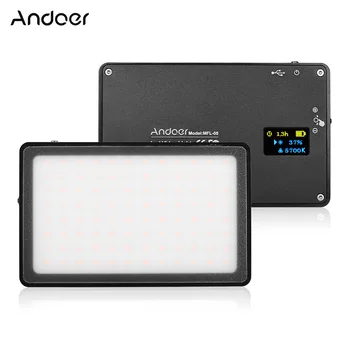 

Andoer MFL-05 Mini LED Video Light Camera Photography Lamp 3500K-5700K Dimmable 96pcs LEDs Built-in Rechargeable Li-ion Battery