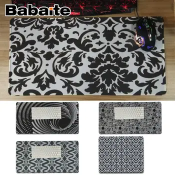 

Babaite Non Slip PC Black and white design Rubber Mouse Durable Desktop Locking Edge Mousepad Mat Keyboard Mat Table Pad