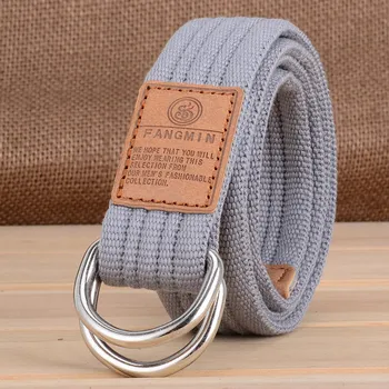 

Fashion Double D-ring Jeans Belt Fabric Canvas Belt for Men