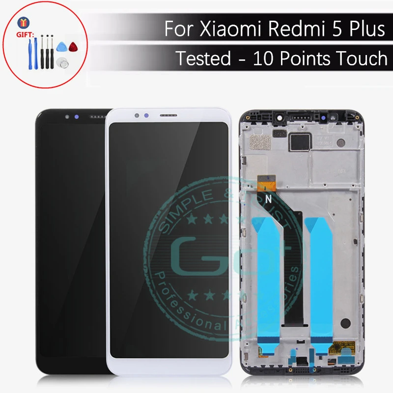 Для Xiaomi Redmi 5 Plus ЖК дисплей + рамка 10 точек сенсорный экран запасные части панели