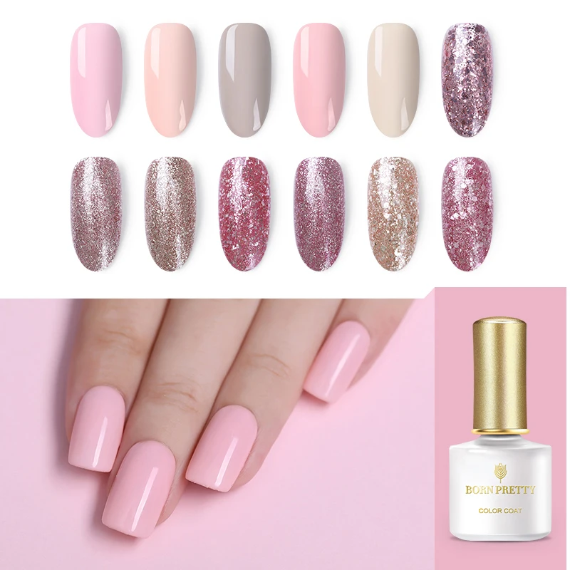 BORN PRETTY Rose Gold Nail Gel Polish Glitter Sequin Soak