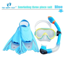 Высокое качество подводное плавание шестерни ласты+ маска для дайвинга полный сухой дыхательная трубка детей