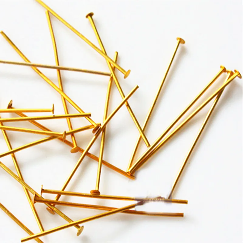 

Free shipping 500pcs/lot L40mm Gold Plated Copper Pin&Needles, Bead Accessories Lighting & Chandelier Ball Metal Connectors