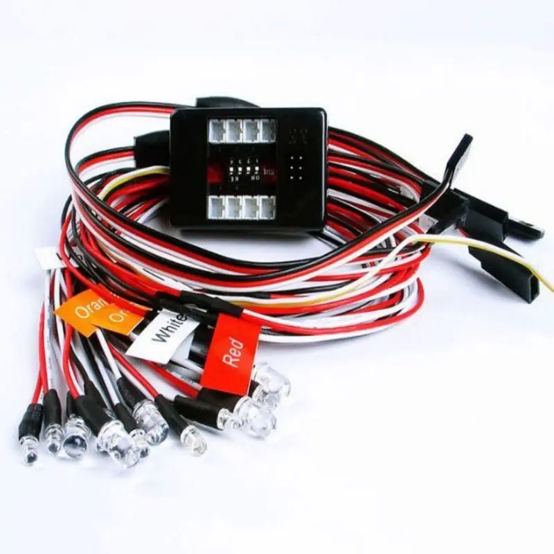 

12 Light RC Car Truck 1/10 LED lighting Kit BRAKE HEADLIGHT SIGNAL Fit 2.4ghz PPM FM