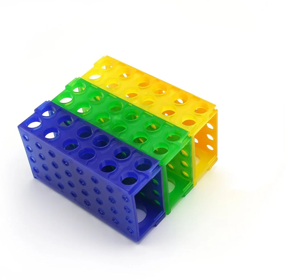 Portaprovette Da Laboratorio In Plastica - 50 Pozzetti Per Provette Da 10ml/15ml/50ml | Colore Blu - Foto 6