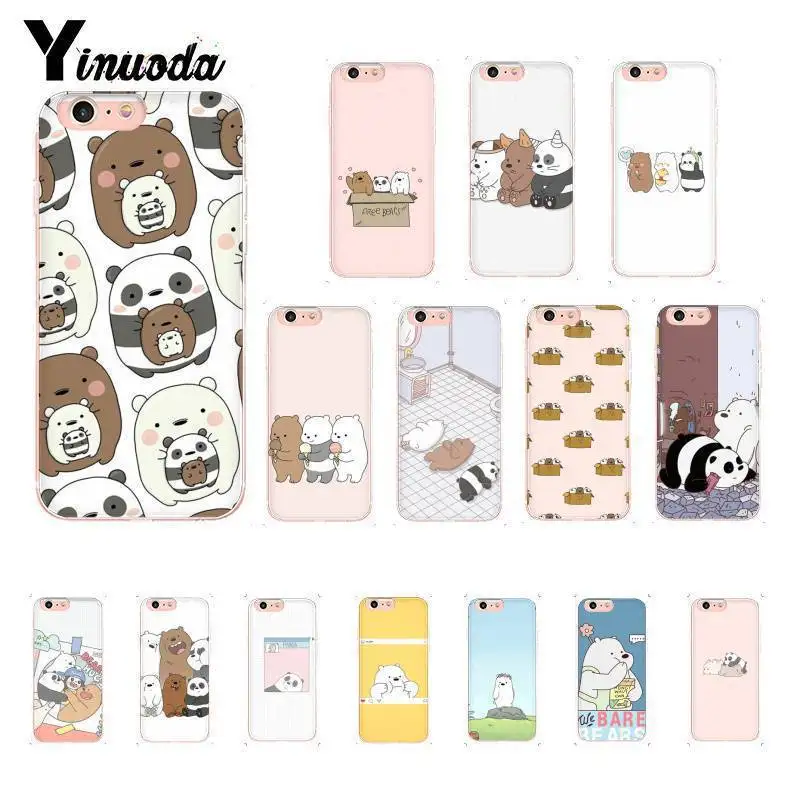 

Yinuoda we bare bears cartoon patterns TPU Soft Phone Case for iPhone 8 7 6 6S Plus X XS MAX 5 5S SE XR 10 11 11pro 11promax
