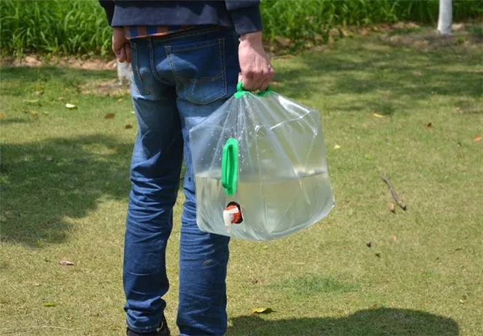 Открытый Кемпинг 10L 20L ПВХ ведро для воды бутылка для воды складной замок складной сосуд мешок для воды мыть автомобиль компрессионная бутылка