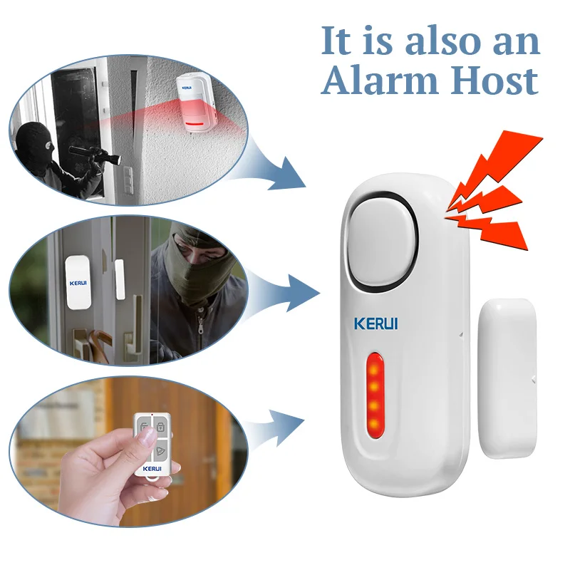 KERUI Home Security Drahtlose Tür Sensor Alarm 433MHz Batterie Netzteil Intelligente Led-anzeige Türen Windows Schutzpatron KERUI Home Security Drahtlose Tür Sensor Alarm 433MHz Batterie Netzteil Intelligente Led-anzeige Türen Windows Schutzpatron