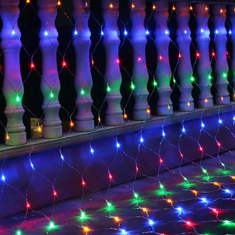Суперъяркая светодиодная сетчатая гирлянда 8 режимов 110 В/220 В сказосветильник