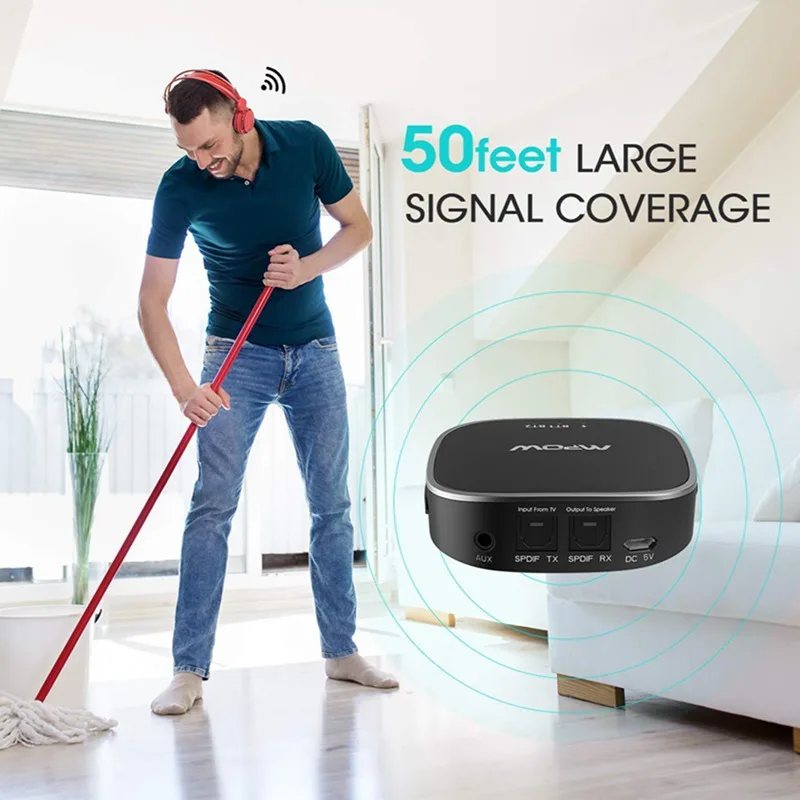 Mpow настоящий аудио адаптер Bluetooth V5.0 AptX HD низкая задержка беспроводной передатчик