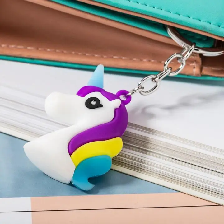 

Keychains For Men Women Car Bag KeyRing Fashion Gift Resin Unicorn Horse Girls Children Cute Colorful Cartoon