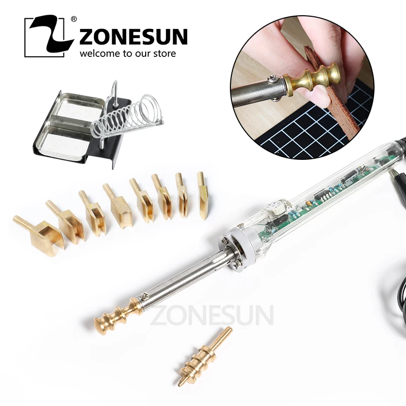 ZONESUN 10 шт. одна линия 1-8 мм кожаный край для герметизации DIY инструмент латунь паяльник край маркировки кожевенное ремесло инструмент embosser