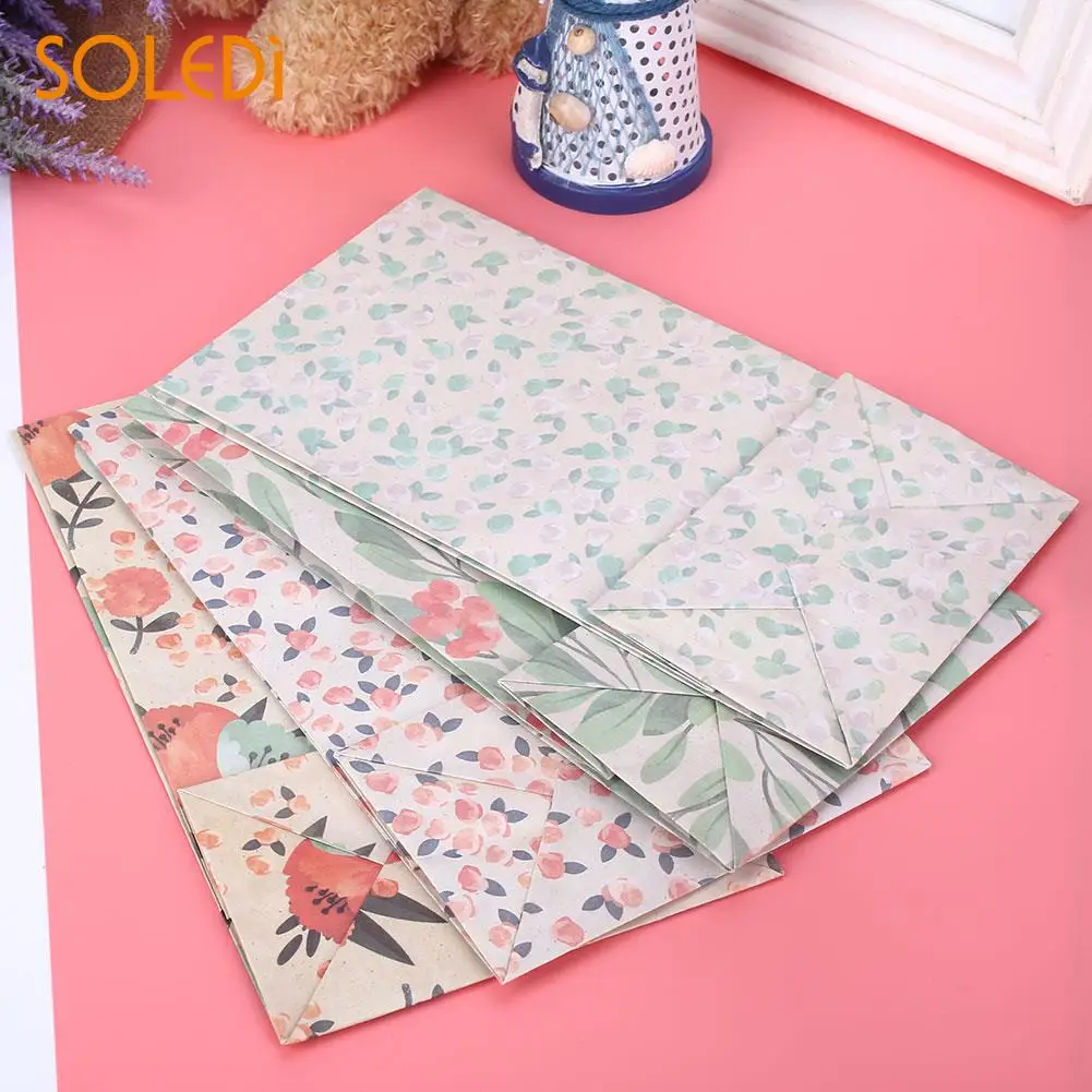 

Flower Paper Floral Present Bag Durable Cookies Candy with Stickers Label Beautiful Guests Wrapping Bags Holiday Dorpshipping