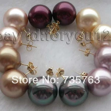 Xiuli 008 6 шт Природный 16 мм Оболочки Жемчужные Серьги