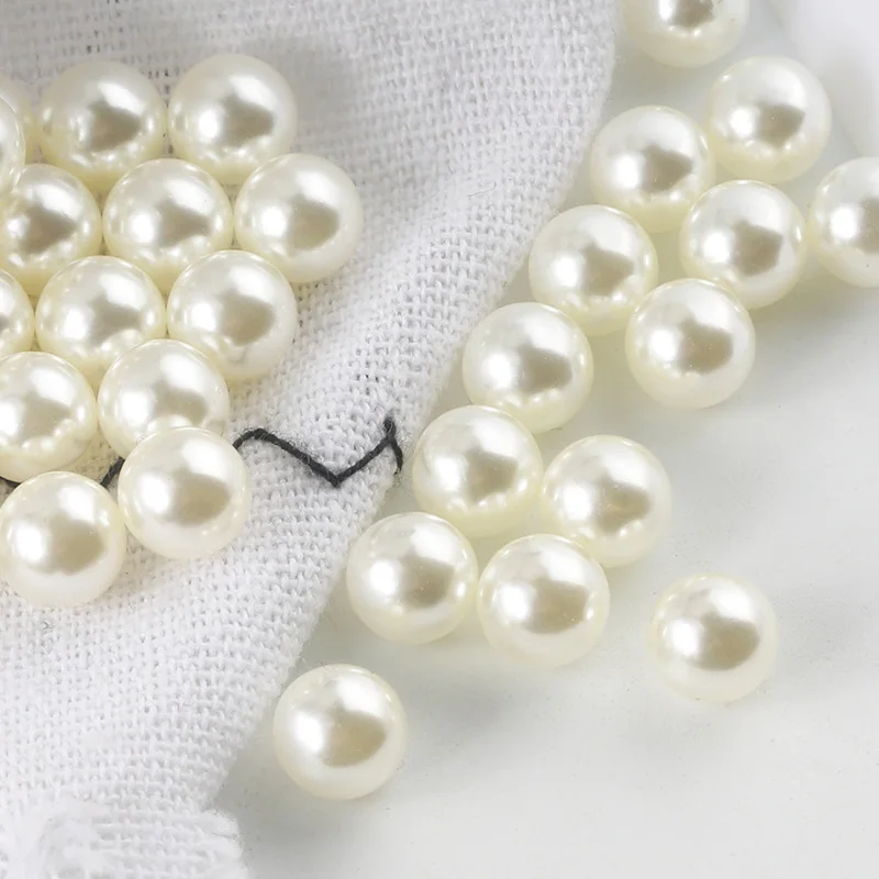 

Mix Rainbow Color Round Imitation Pearl Beads No Hole Loose Beads DIY Craft Making for Women HG99