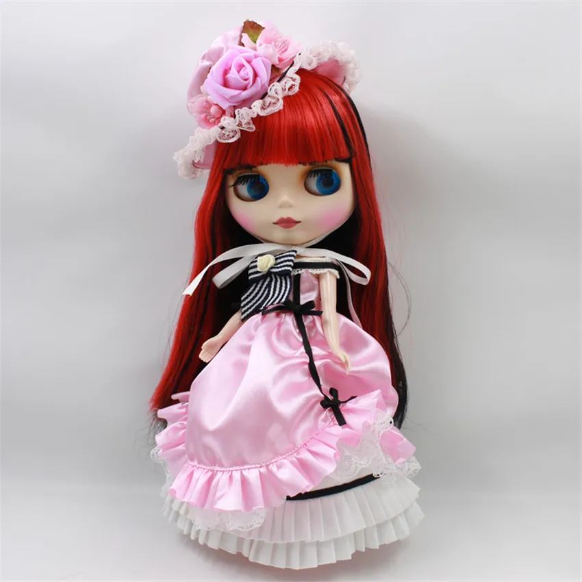 

Blyth Clothes Baby Doll Accessories Royal Princess Evening Dress with Luxury Flower Hat for 1/6 Doll, Normal, Joint and Icy Doll