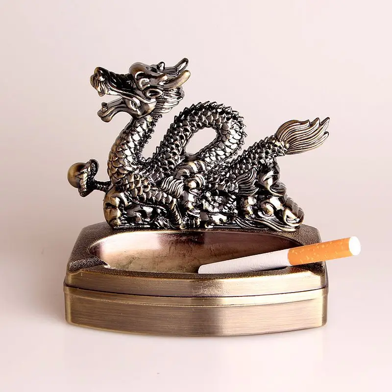 Dragon Cigarette Ashtray with Gas Lighter Fuction Tobacco Cigar Ashtray