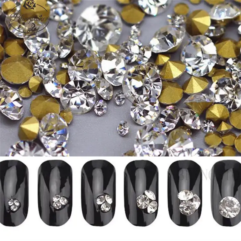 

Mixed Size&Colors Glass Pointed Bottom Rhinestones For Nail Jewelry Making,Clothing embellishment 038