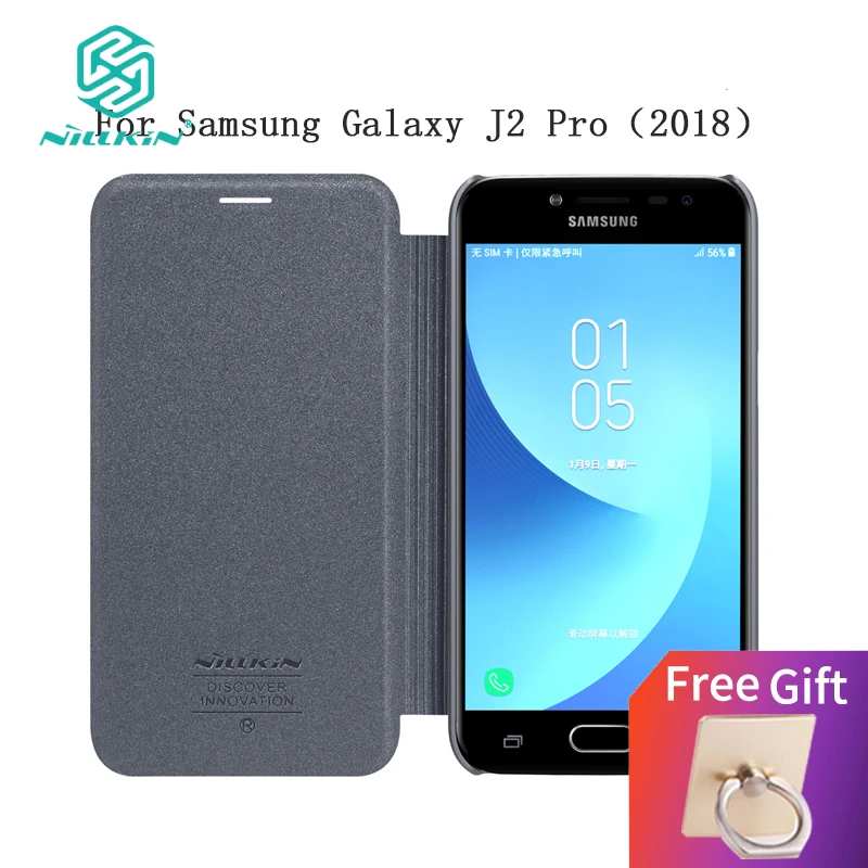 Оригинальный NILLKIN Sparkle Leather Case для samsung Galaxy J2 Pro 2018 флип чехол J250F телефона случаях |