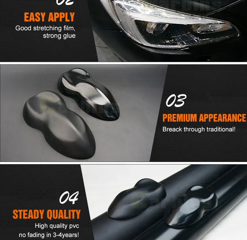 CARBINS Премиум качество матовый черный винил автомобиля обертывания плёнки 1,52*18 м roll размеры