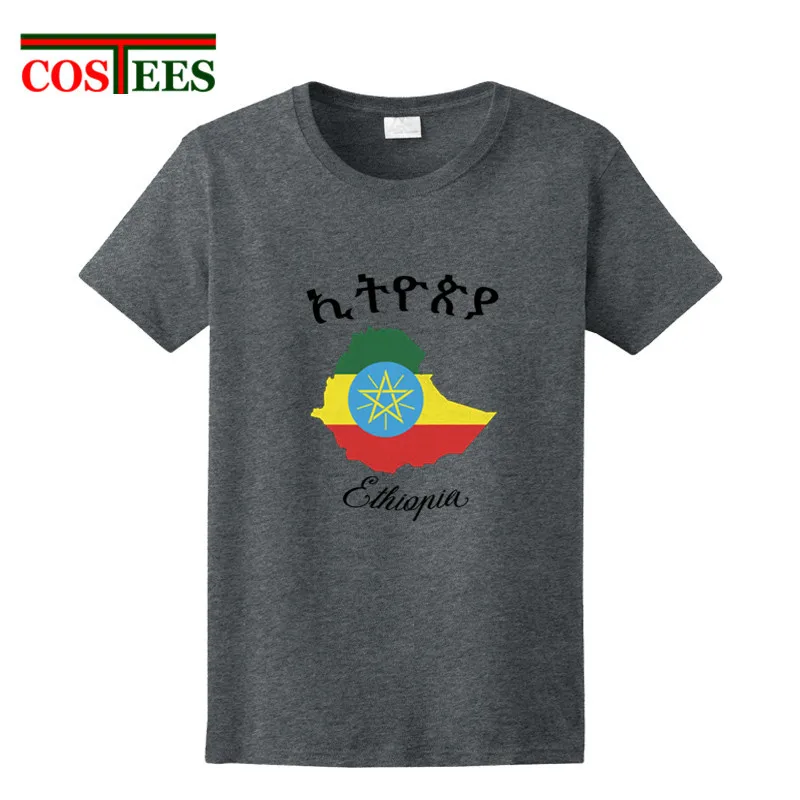 Молодежный с коротким рукавом футболки Эфиопия карта футболки homme Эфиопии иудейский Семья футболка хлопковый свитшот для взрослых patriot футболка - Цвет: 3