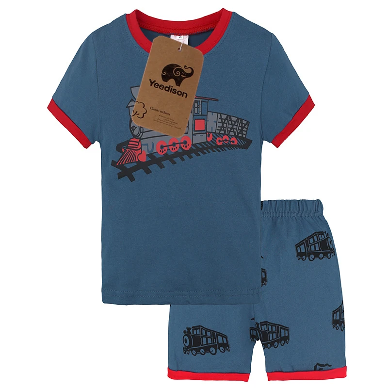 2018 Baby Boys Girls Clothes Summer Cartoon Kids Outfit Cotton Short Sleeve T Shirt Shorts 2Pcs Children Clothing Set Sport Suit (2)