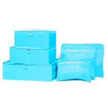 6 шт./компл. дизайн Для мужчин и Для женщин Чемодан дорожные сумки Органайзер упаковка двойная молния Водонепроницаемый polyestercubes