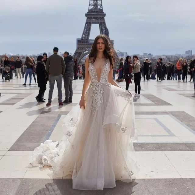 Vestido de noiva бежевое длинное Свадебное платье вечернее платье с аппликацией, с цветочным рисунком для свадебных торжеств платья длинное детское нарядное платье, украшенное casamento Vestido de noiva - Цвет: same as pic