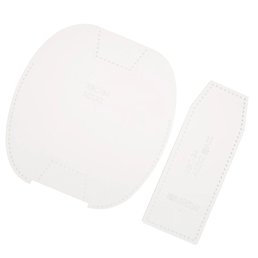 fityle 2 Pieces Clear Acrylic Glasses Bag Pattern Stencil Template Leather Craft Tools