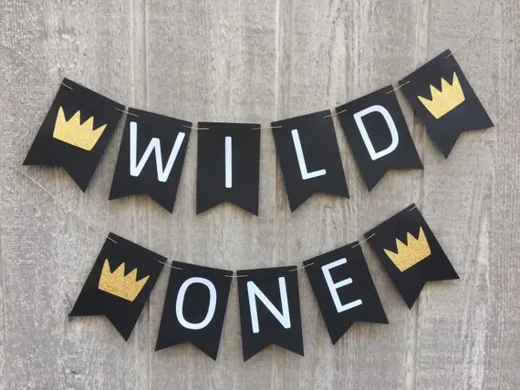 Wild One баннер где Дикие Вещи декор на день рождения для детей украшения дикие