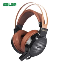 Salar Super Bass компьютер, наушники с микрофоном для ноутбука xiomi iPhone игровой PS4 гарнитура светодиодные PC Gamer большие наушники earPods
