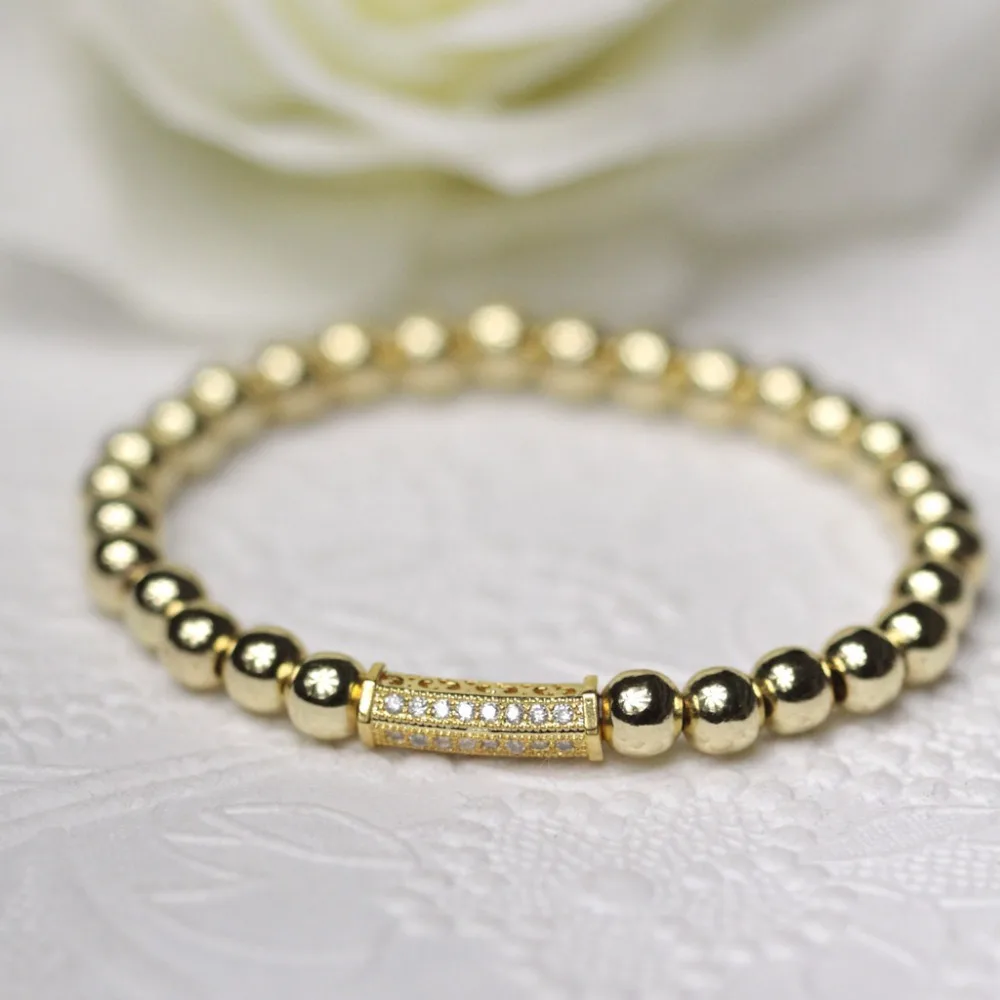 M12018 Men Jewelry Mens Bracelets Murano Bracelet Round Sparkling Cz