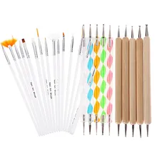 20 шт./компл. Salon Nail Art Кисти УФ гель живопись кисточка для гравировки Pen расставить Маникюр полировки точка рисунок ногтей украшения