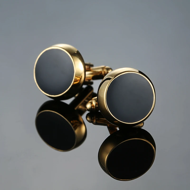 

New Gold Colors Cufflinks High-quality Wedding Gifts Large Round Cufflink For Men High Quality Cufflinks Men Suit Accessories