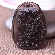 Кристаллический обсидиан с двенадцатью знаками Зодиака Кулон Петух талисман Корейский мужской леди