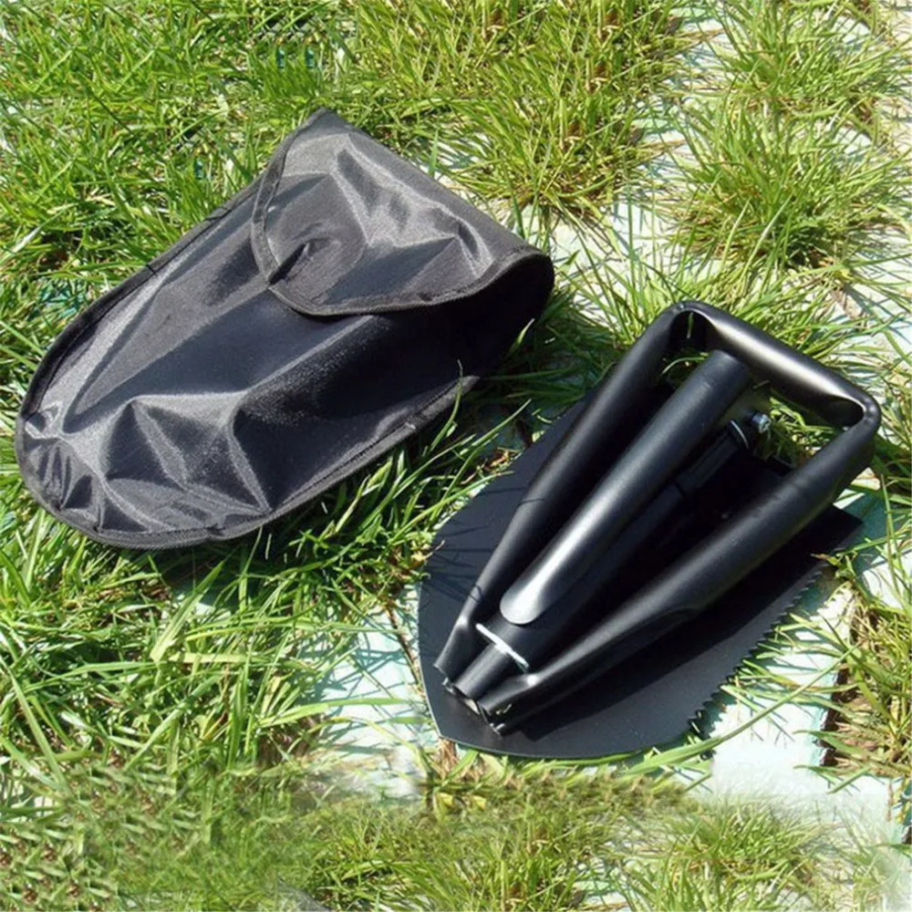 Углеродистая сталь армейский Военный три раскладная Лопата для кемпинга металлическая портативная лопатка для выживания садовый инструмент для улицы