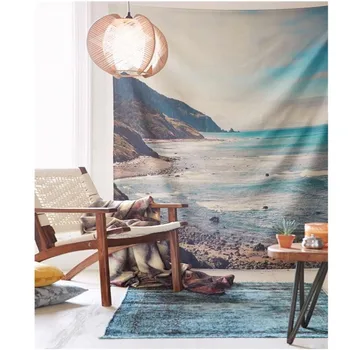 

Sea beach scenic cloth tapestry,multi-function tapestry , table cloth, wall cloth, wearable beach blanket