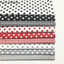 100% sarja de algodão têxtil preto vermelho cinza bolinhas verificar tecidos para diy berço cama almofada vestuário artesanato artesanato decoração da sua casa