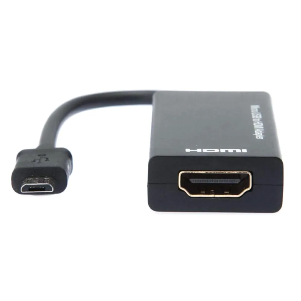 SOONHUA ABS черный адаптер Micro USB к HDMI поддержка 1080P преобразователь для ТВ HD аудио