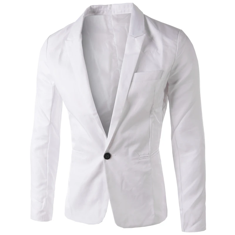 Brand White Blazer Men 2016 New Arrival Mens Slim Fit Blazer Jacket