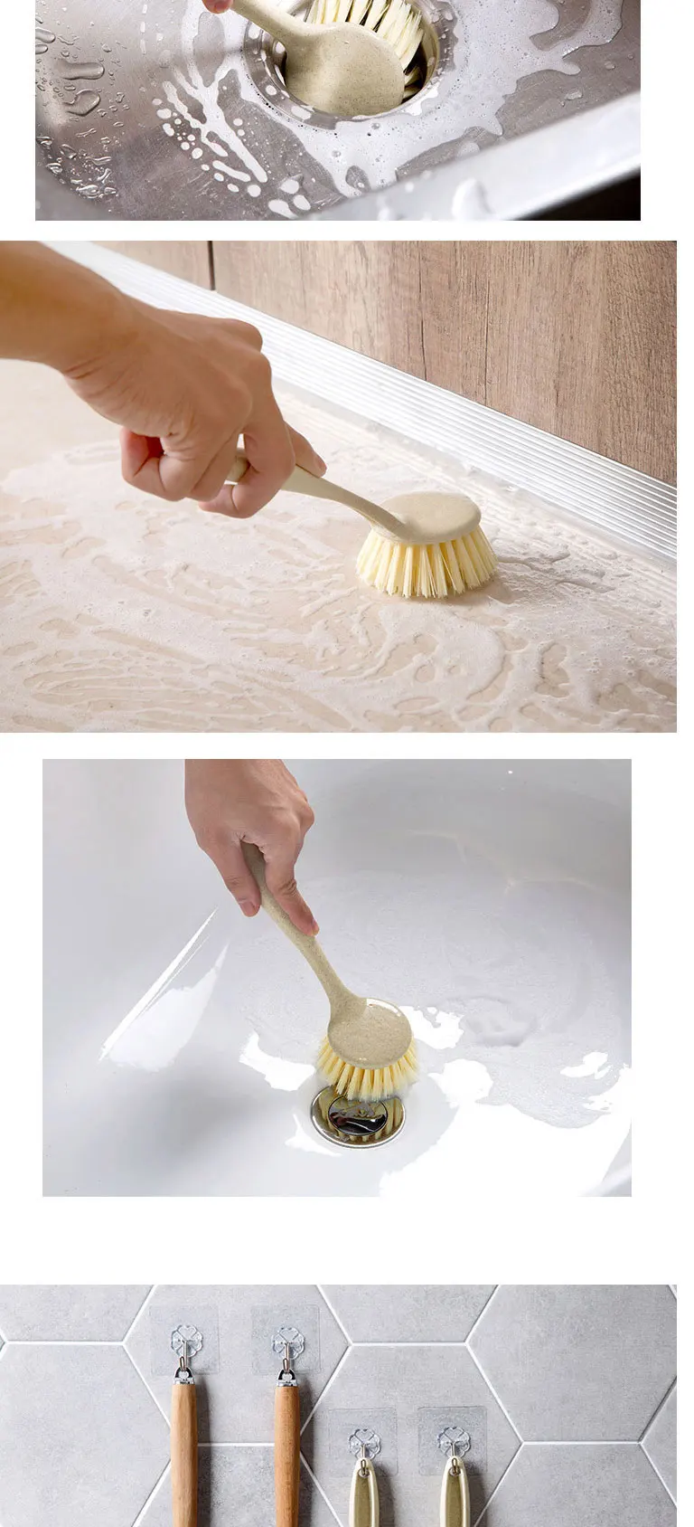 Кухонная щетка для чистки посуды щетка может быть висячая антипригарное масло длинная ручка горшок для промывания кисти для мытья посуды горшок артефакт