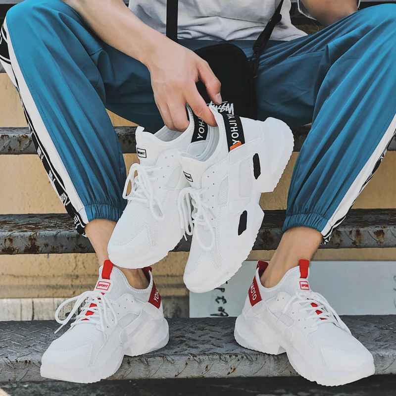 

2019 Summer Sneakers Men White Shoes Gym Training Breathable Mesh Running Shoes for Man Outdoor Sports Shoes Male Walking Shoes