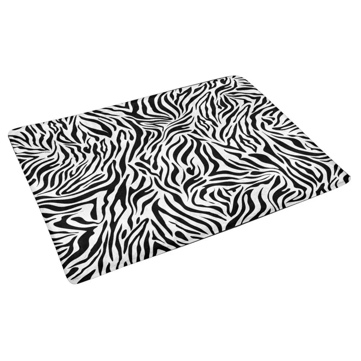 Черный белый Противоскользящий дверной коврик Zebra домашний декор внутренний для