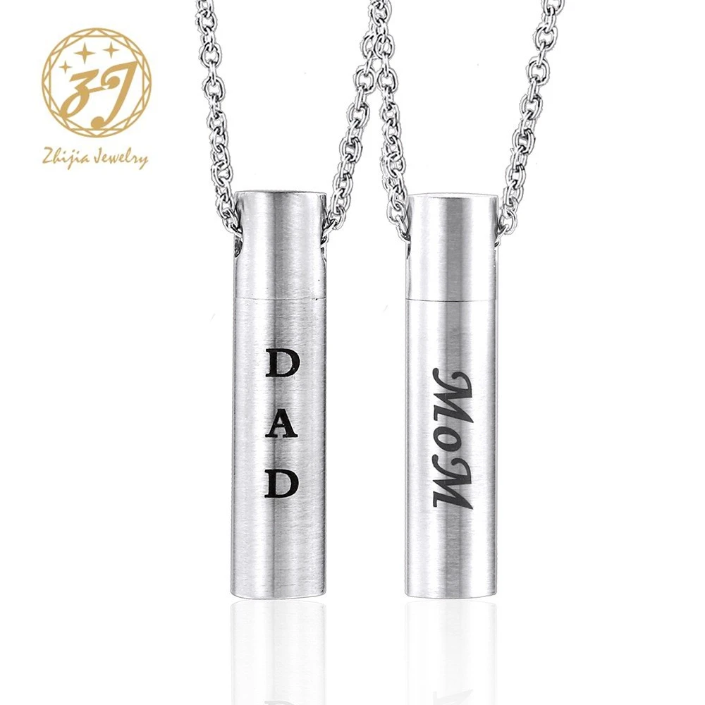 

Zhijia New Design Jewelry Dad /Mom Stainless Steel Necklace For Family Members Father's Day Mother Day'S Gift Free Shipping