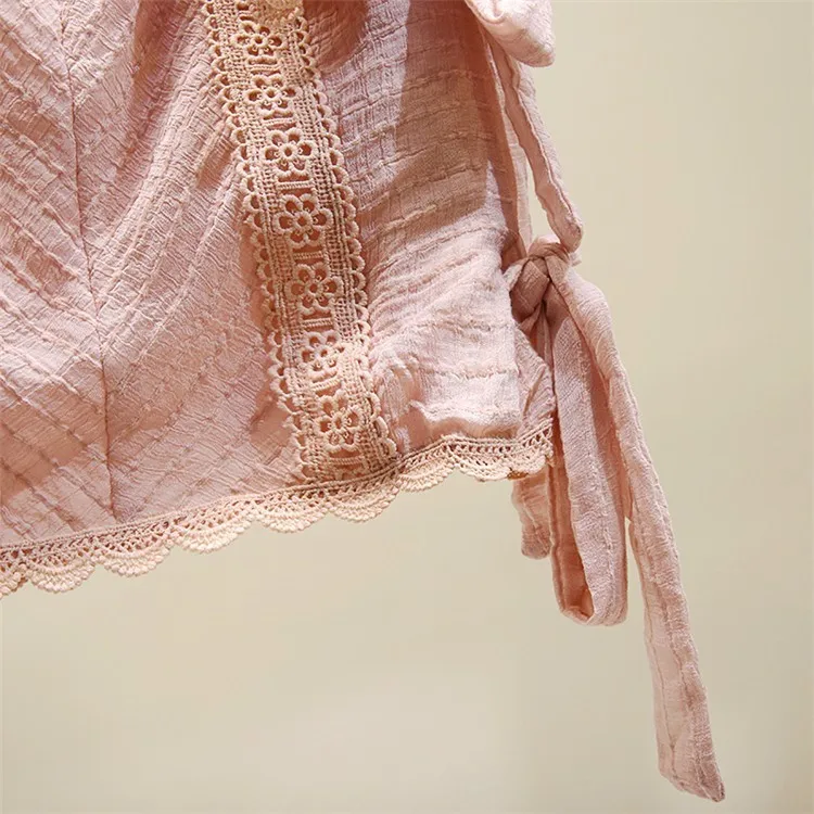 Корейская розовая кружевная блузка с рюшами белая рубашка с коротким рукавом женские летние топы короткий квадратный воротник женские топы и блузки